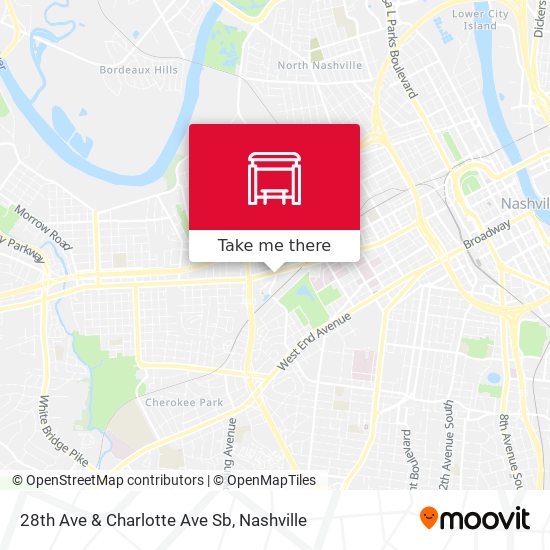 Mapa de 28th Ave & Charlotte Ave Sb