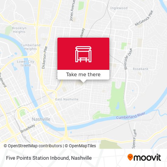 Five Points Station Inbound map