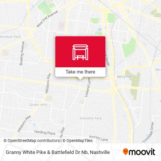 Granny White Pike & Battlefield Dr Nb map