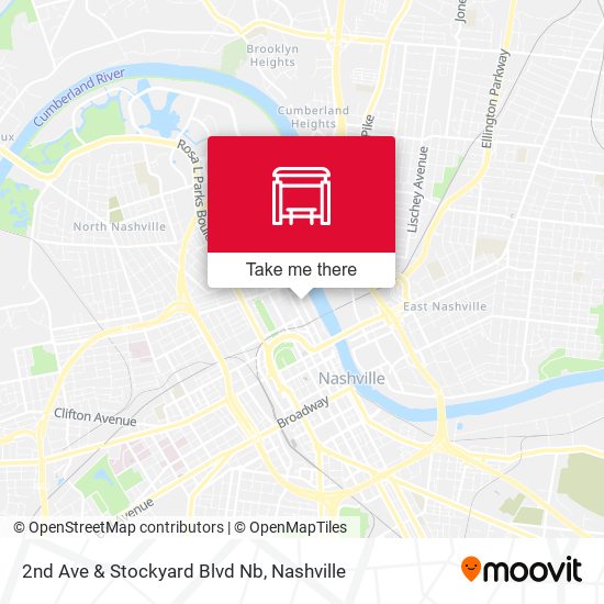 2nd Ave & Stockyard Blvd Nb map