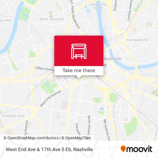 West End Ave & 17th Ave S Eb map