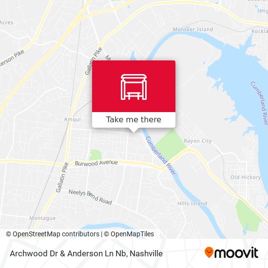 Archwood Dr & Anderson Ln Nb map