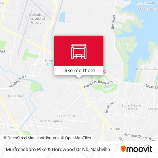 Murfreesboro Pike & Borowood Dr Nb map