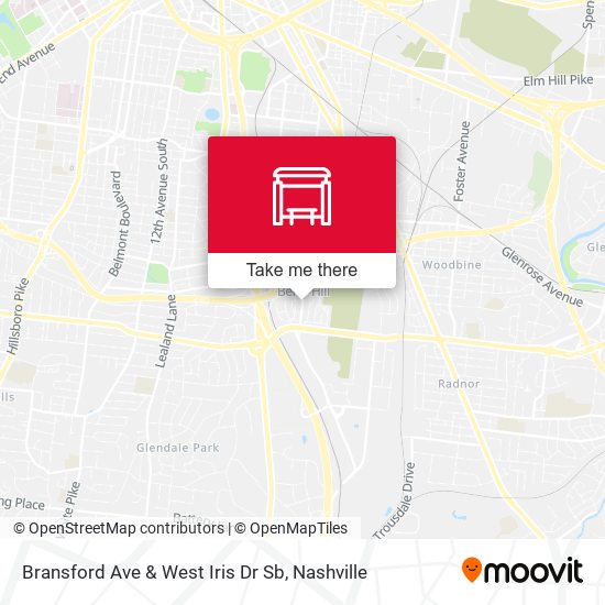 Bransford Ave & West Iris Dr Sb map