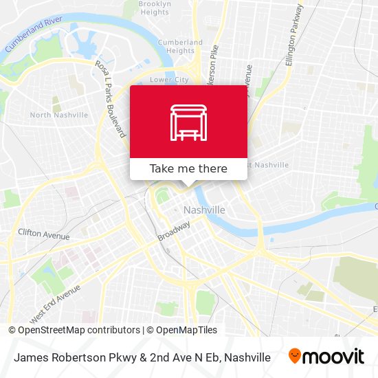 James Robertson Pkwy & 2nd Ave N Eb map