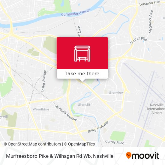 Murfreesboro Pike & Wilhagan Rd Wb map