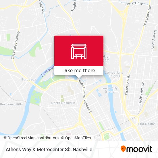 Athens Way & Metrocenter Sb map