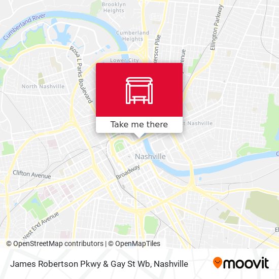James Robertson Pkwy & Gay St Wb map