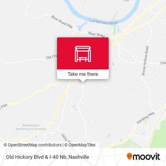Old Hickory Blvd & I-40 Nb map