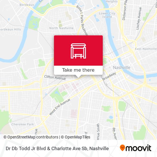 Dr Db Todd Jr Blvd & Charlotte Ave Sb map