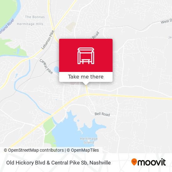 Old Hickory Blvd & Central Pike  Sb map