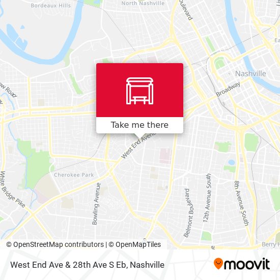 West End Ave & 28th Ave S Eb map