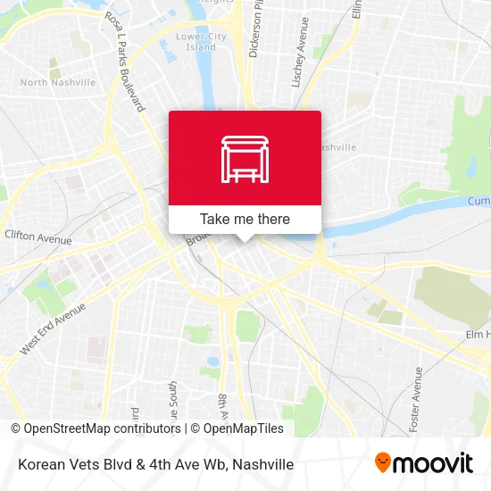 Mapa de Korean Vets Blvd & 4th Ave Wb