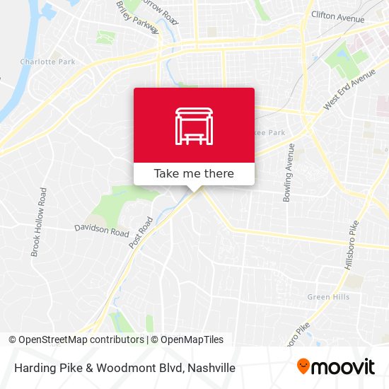 Harding Pike & Woodmont Blvd map