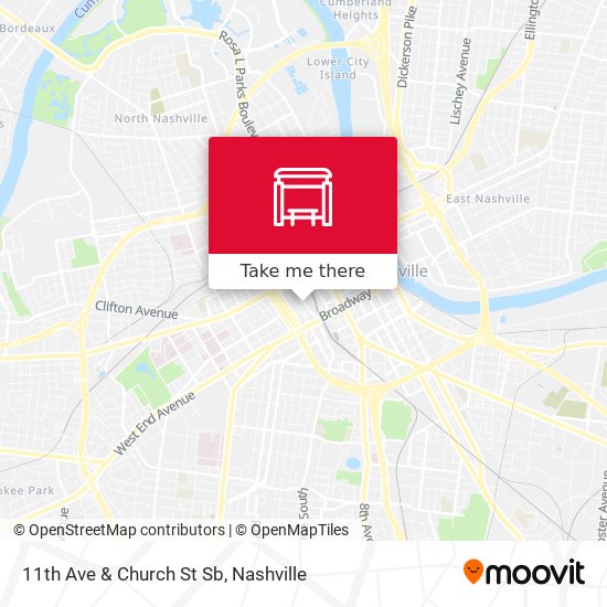 11th Ave & Church St Sb map