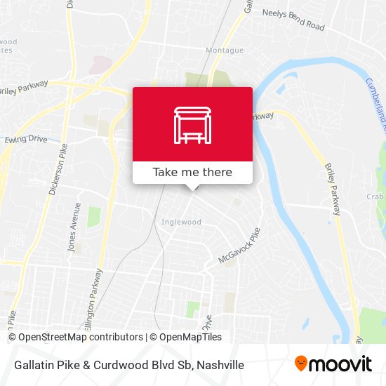 Gallatin Pike & Curdwood Blvd Sb map
