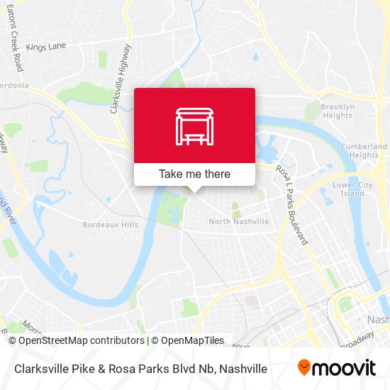Clarksville Pike & Rosa Parks Blvd Nb map