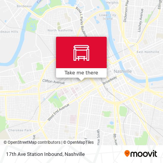Mapa de 17th Ave Station Inbound