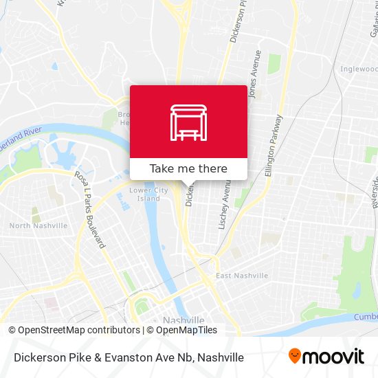 Dickerson Pike & Evanston Ave Nb map
