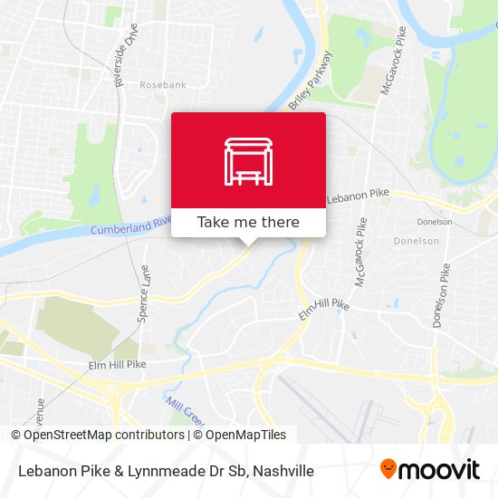 Lebanon Pike & Lynnmeade Dr Sb map