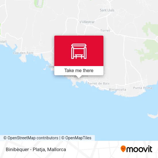Binibèquer - Platja map