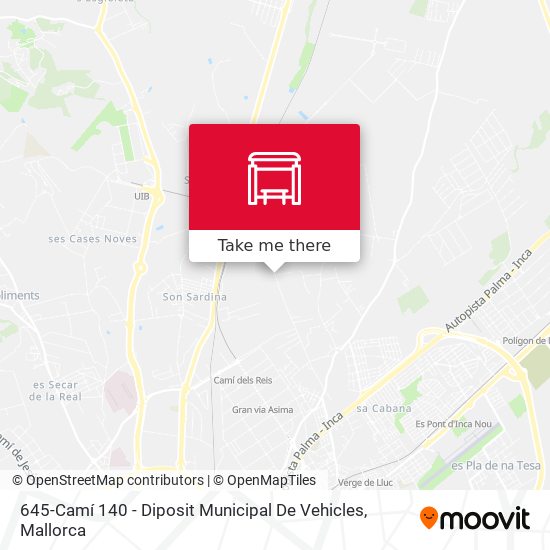645-Camí 140 - Diposit Municipal De Vehicles map