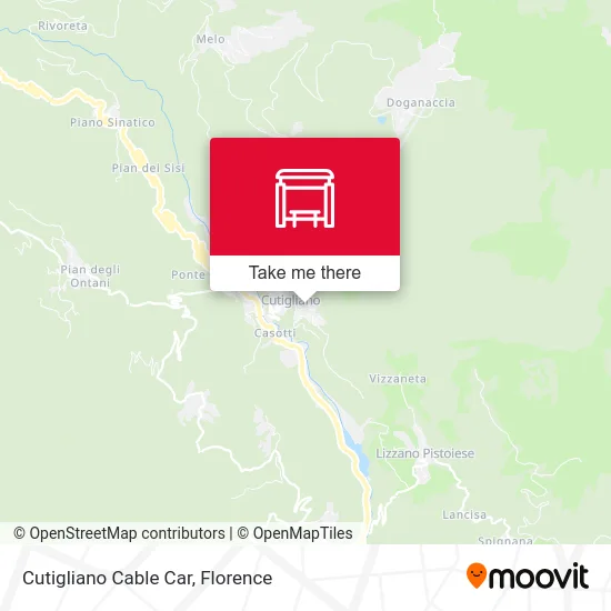 Cutigliano Cable Car map