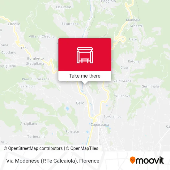 Via Modenese (P.Te Calcaiola) map