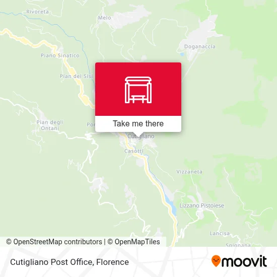 Cutigliano Post Office map