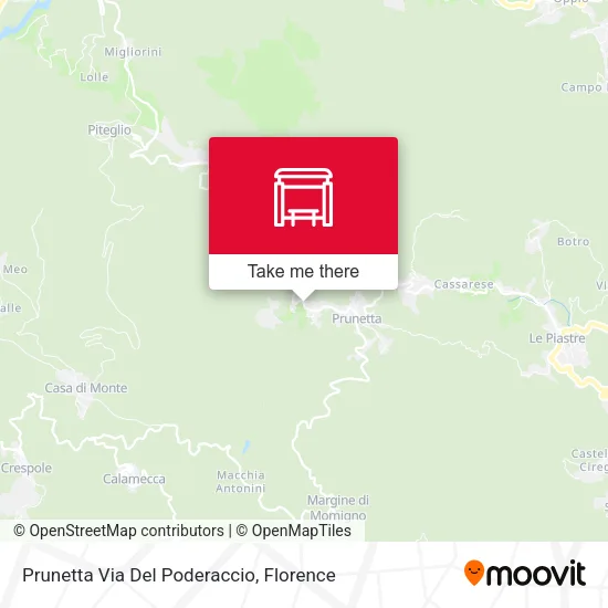 Prunetta Via Del Poderaccio map