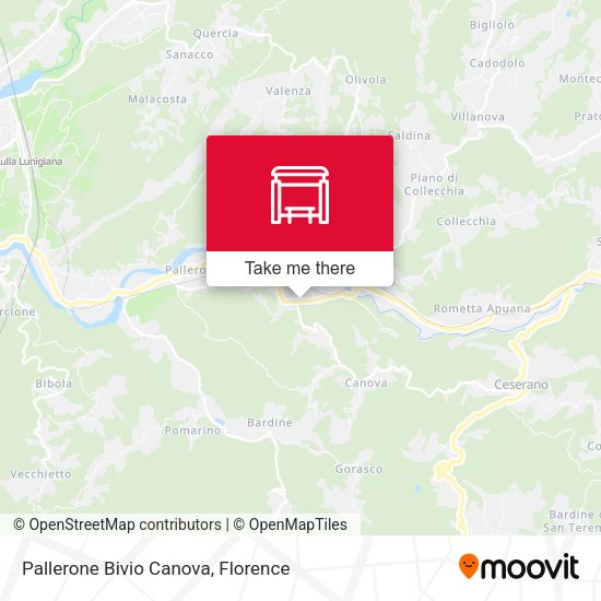 Pallerone Bivio Canova map