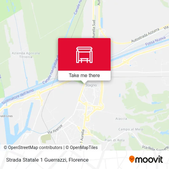 Strada Statale 1 Guerrazzi map