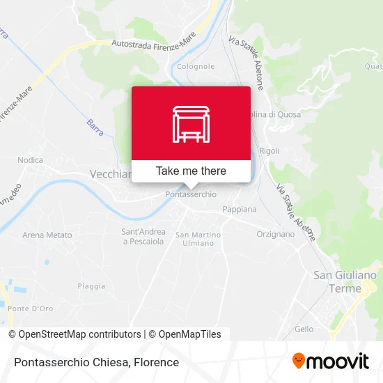 Pontasserchio Church map