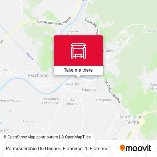 Pontasserchio De Gasperi Fibonacci 1 map