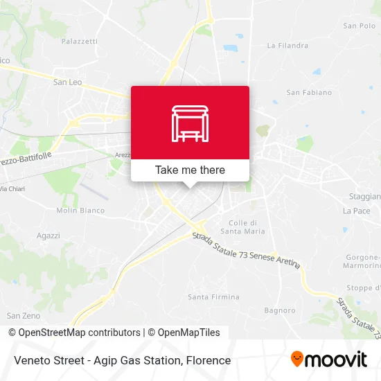 Veneto Street - Agip Gas Station map