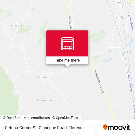 Cetona-Corner St. Giuseppe Road map