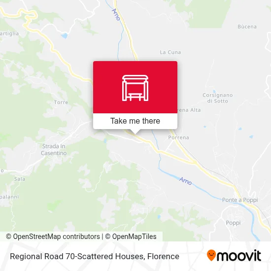 Regional Road 70-Scattered Houses map