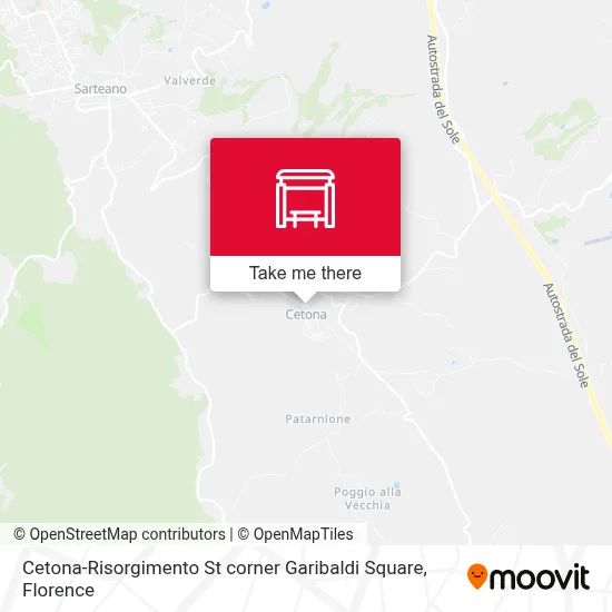 Cetona-Risorgimento St corner Garibaldi Square map
