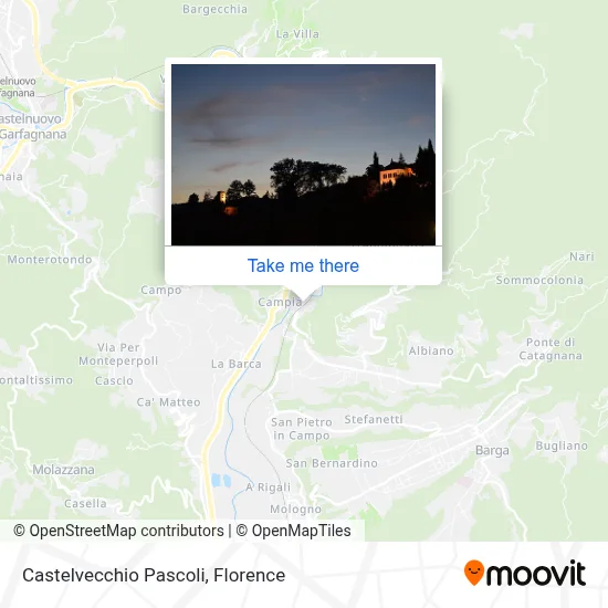 Castelvecchio Pascoli map