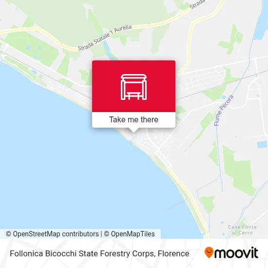 Follonica Bicocchi State Forestry Corps map