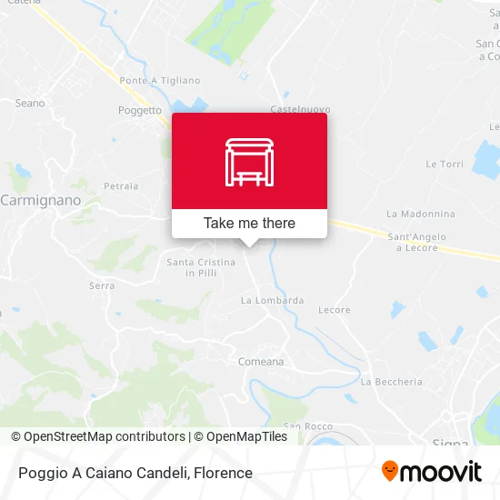 Poggio A Caiano Candeli map