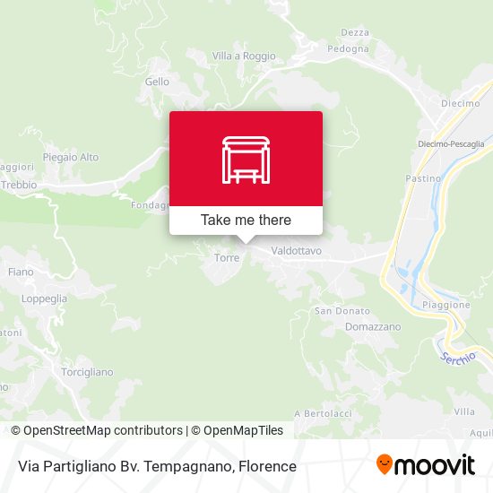 Via Partigliano Bv. Tempagnano map