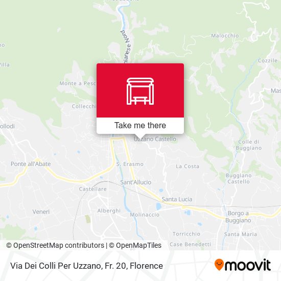 Via Dei Colli Per Uzzano, Fr. 20 map