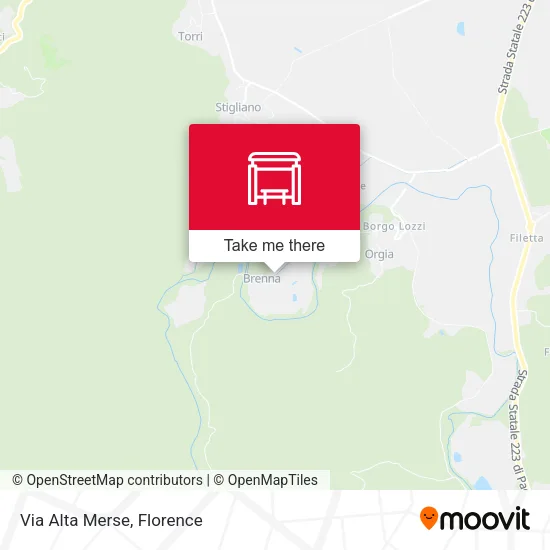 Via Alta Merse map