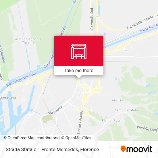 Strada Statale 1 Fronte Mercedes map