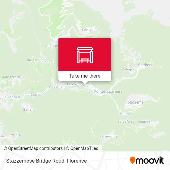 Stazzemese Bridge Road map