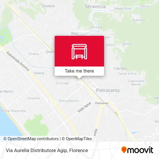 Via Aurelia Distributore Agip map
