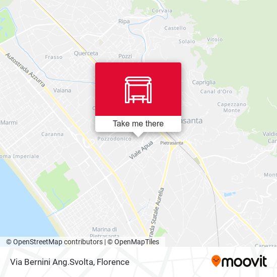 Via Bernini Ang.Svolta map