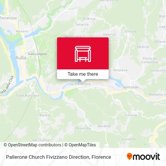 Pallerone Church Fivizzano Direction map