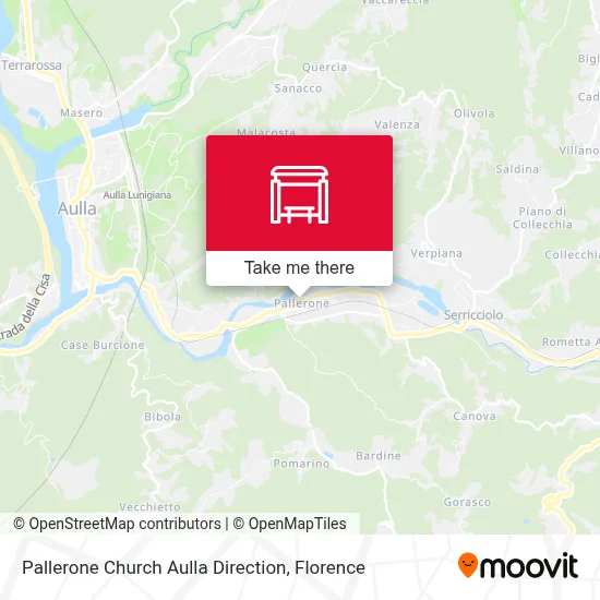 Pallerone Church Aulla Direction map